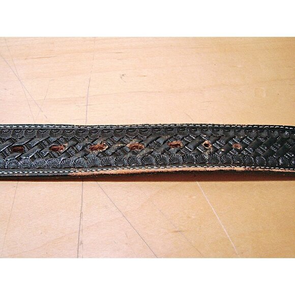 Nocona Leather Belt and 3D Flying Eagle Siskiyou Buckle Size 40 Vintage 1982 USA - Picture 11 of 12